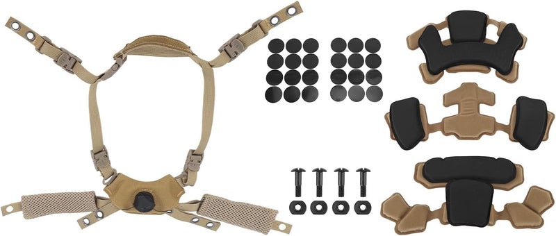 Sunicon Combat Helmet Padding Kit, Adjustable Chin Strap Dial Suspension System with Bolts and Screws for Fast for MICH for Wendy Helmet (Mud Spongeand Suspension) - Image 1